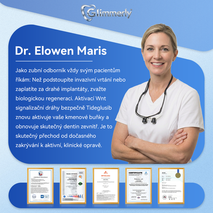 🦷Glimmerly® Microneedle naplast pro opravu zubi a dasni s Tideglusibem  |Pokročilé zubní pásky s aktivací kmenových buněk (obnovuje sklovinu a dentin • posiluje dásně • odstraňuje plak a zápach • zastavuje citlivost zubů) 3.0