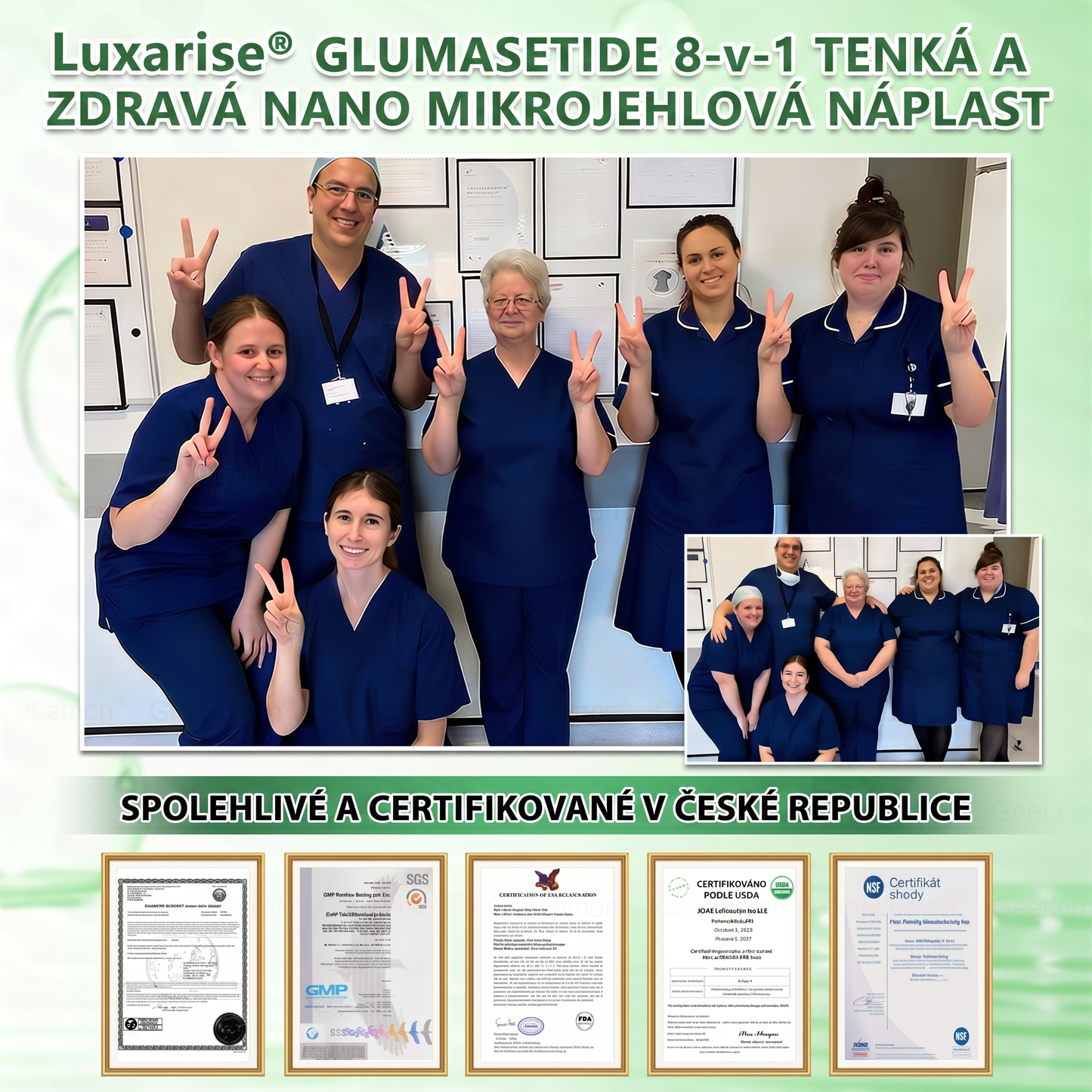 🌿Luxarise®Glumasetide 8v1 Stihla a zdrava nano mikrojehlickova naplast(1krát denně – viditelné změny až za 7 dní) ✅Pro obezitu, zpevnění kůže, cukrovku, spánkovou apnoe, klouby atd.