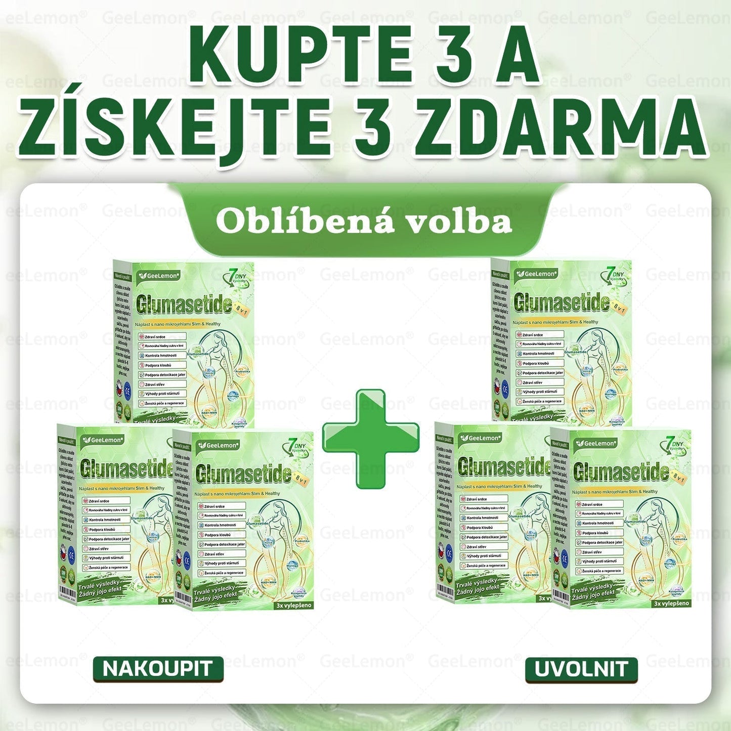 𝐆𝐞𝑒𝑙𝑒𝐦𝐨𝐧® 😺Glum𝐚𝐬𝐞tide 8 v 1 – Zeštíhlující nano mikrojihlový náplast 🇨🇿 Jen 1× denně ✅ Viditelné změny za 7 dní – na obezitu, kardiovaskulární zdraví, diabetes a kloubní problémy